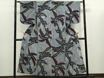 平和屋着物∴夏物　浴衣　有松鳴海絞り　枝葉文　綿　逸品　CABK6441ze