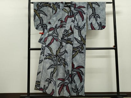 平和屋着物∴夏物　浴衣　有松鳴海絞り　枝葉文　綿　逸品　CABK6441ze