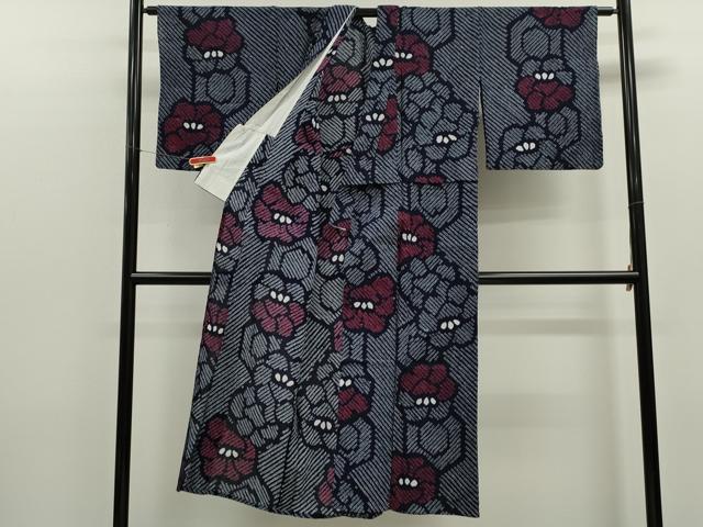 平和屋着物∴夏物　浴衣　有松鳴海絞り　舞花文　綿　逸品　CABK6442ze
