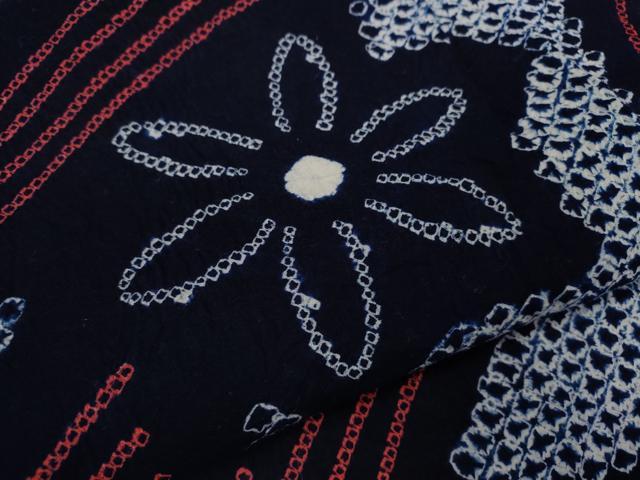平和屋着物∴夏物　浴衣　有松鳴海絞り　舞花文　綿　逸品　CABK6444ze