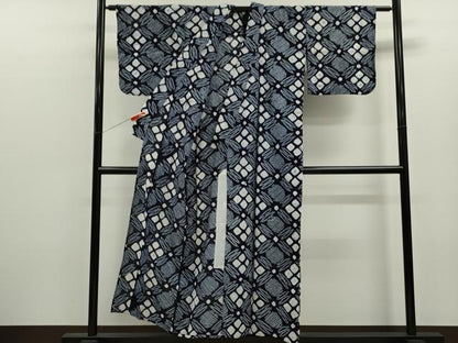 平和屋着物∴夏物　浴衣　有松鳴海絞り　菱花文　綿　逸品　CABK6446ze