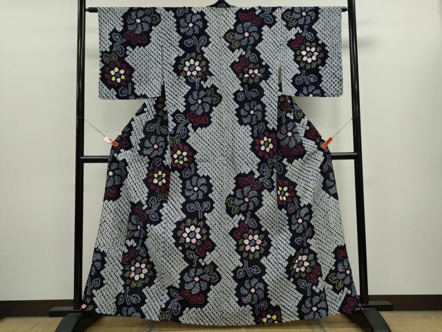 平和屋着物∴夏物　浴衣　有松鳴海絞り　枝花文　綿　逸品　CABK6447ze