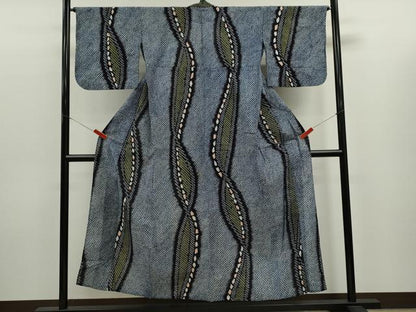 平和屋着物∴夏物　浴衣　有松鳴海絞り　変わり縞　綿　逸品　CABK6449ze