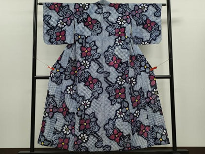平和屋着物∴夏物　浴衣　有松鳴海絞り　枝花文　綿　逸品　CABK6455ze
