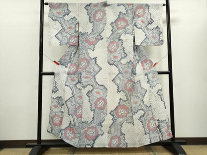 平和屋着物∴夏物　浴衣　有松鳴海絞り　草花文　綿　逸品　CABK6459ze