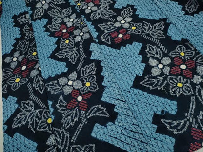 平和屋着物∴夏物　浴衣　有松鳴海絞り　枝花文　綿　逸品　CABK6462ze
