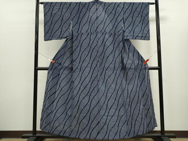 平和屋着物∴夏物　浴衣　有松鳴海絞り　立涌文　綿　逸品　CABK6464ze