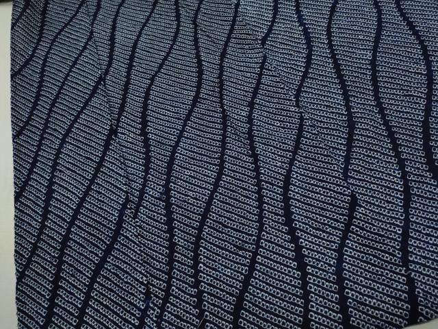 平和屋着物∴夏物　浴衣　有松鳴海絞り　立涌文　綿　逸品　CABK6464ze