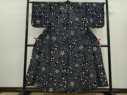 平和屋着物∴夏物　浴衣　有松鳴海絞り　花唐草文　大丸扱い　綿　逸品　CABK6467ze
