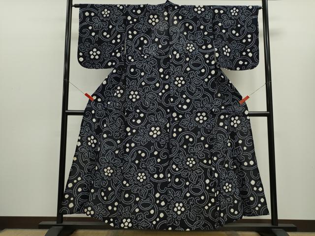 平和屋着物∴夏物　浴衣　有松鳴海絞り　花唐草文　大丸扱い　綿　逸品　CABK6467ze
