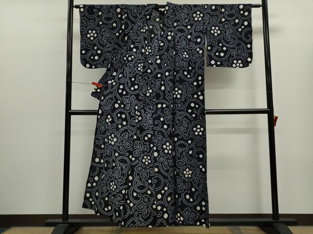 平和屋着物∴夏物　浴衣　有松鳴海絞り　花唐草文　大丸扱い　綿　逸品　CABK6467ze
