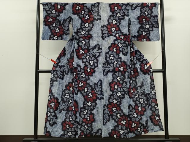 平和屋着物∴夏物　浴衣　有松鳴海絞り　舞花文　綿　逸品　CABK6472ze