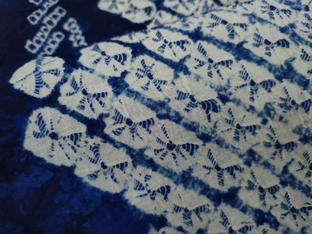 平和屋着物∴夏物　浴衣　有松鳴海絞り　枝花文　綿　逸品　CABK6475ze