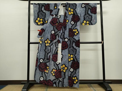 平和屋着物∴夏物　浴衣　有松鳴海絞り　枝梅文　綿　逸品　CABK6479ze