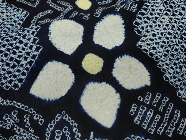 平和屋着物∴夏物　浴衣　有松鳴海絞り　草花文　綿　逸品　CABK6482ze