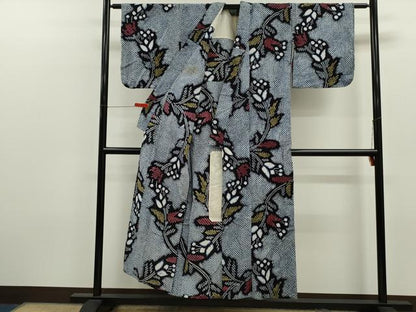 平和屋着物∴夏物　浴衣　有松鳴海絞り　枝花文　綿　逸品　CABK6483ze