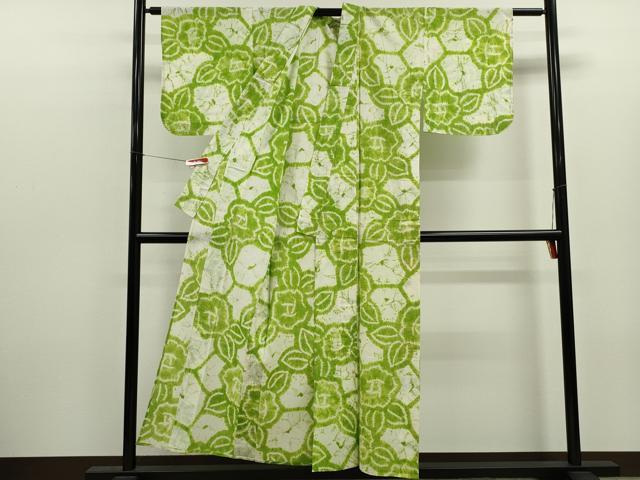 平和屋着物∴夏物　浴衣　有松鳴海絞り　舞花文　綿　逸品　CABK6486ze