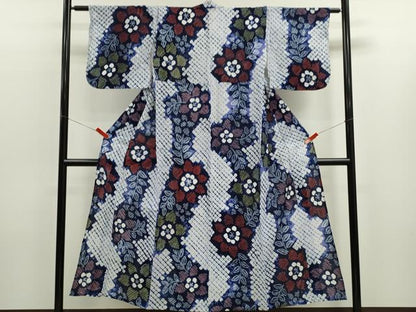 平和屋着物∴夏物　浴衣　有松鳴海絞り　枝花文　綿　逸品　未使用　CABK6488ze