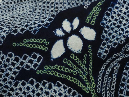 平和屋着物∴夏物　浴衣　有松鳴海絞り　草花文　綿　逸品　CABK6489ze