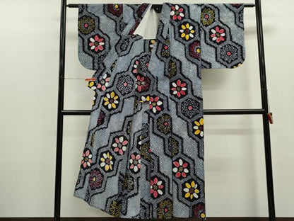 平和屋着物∴夏物　浴衣　有松鳴海絞り　舞花文　綿　逸品　CABK6490ze