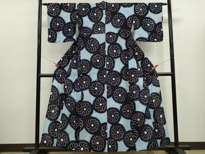 平和屋着物∴夏物　浴衣　有松鳴海絞り　花丸文　綿　逸品　CABK6492ze