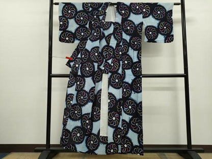 平和屋着物∴夏物　浴衣　有松鳴海絞り　花丸文　綿　逸品　CABK6492ze