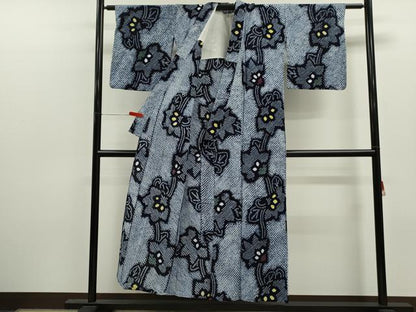 平和屋着物∴夏物　浴衣　有松鳴海絞り　枝花文　綿　逸品　CABK6495ze
