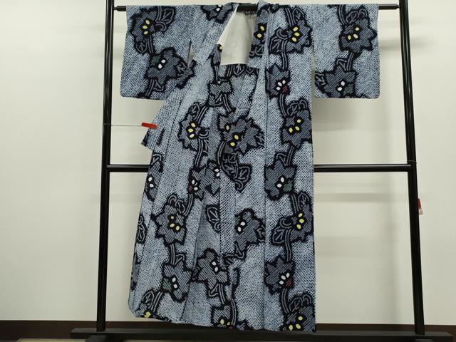 平和屋着物∴夏物　浴衣　有松鳴海絞り　枝花文　綿　逸品　CABK6495ze