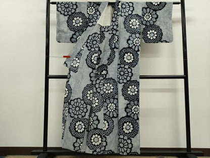 平和屋着物∴夏物　浴衣　有松鳴海絞り　舞花文　綿　逸品　CABK6496ze