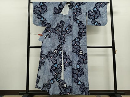 平和屋着物∴夏物　浴衣　有松鳴海絞り　舞花文　綿　逸品　CABK6500ze