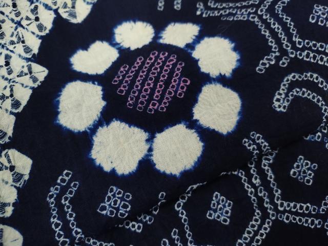 平和屋着物∴夏物　浴衣　有松鳴海絞り　亀甲花唐草文　綿　逸品　CABK6504ze