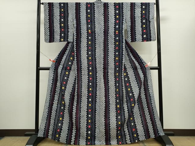 平和屋着物∴夏物　浴衣　有松鳴海絞り　菱間道　綿　逸品　CABK6505ze