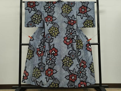 平和屋着物∴夏物　浴衣　有松鳴海絞り　枝花文　綿　逸品　CABK6506ze