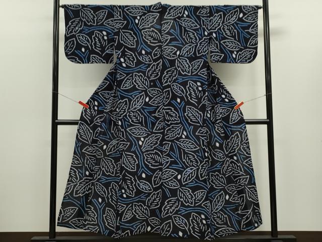 平和屋着物∴夏物　浴衣　有松鳴海絞り　枝葉文　綿　逸品　CABK6511ze