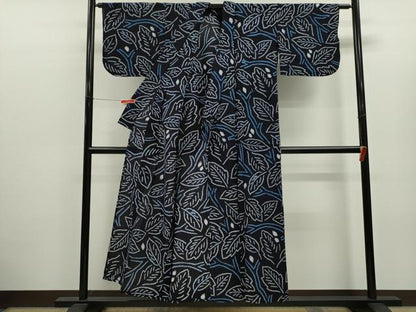 平和屋着物∴夏物　浴衣　有松鳴海絞り　枝葉文　綿　逸品　CABK6511ze