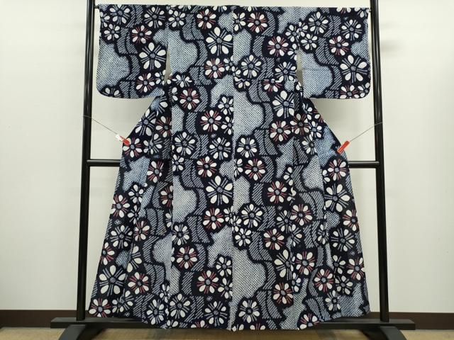 平和屋着物∴夏物　浴衣　有松鳴海絞り　舞花文　綿　逸品　CABK6513ze