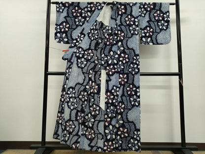 平和屋着物∴夏物　浴衣　有松鳴海絞り　舞花文　綿　逸品　CABK6513ze