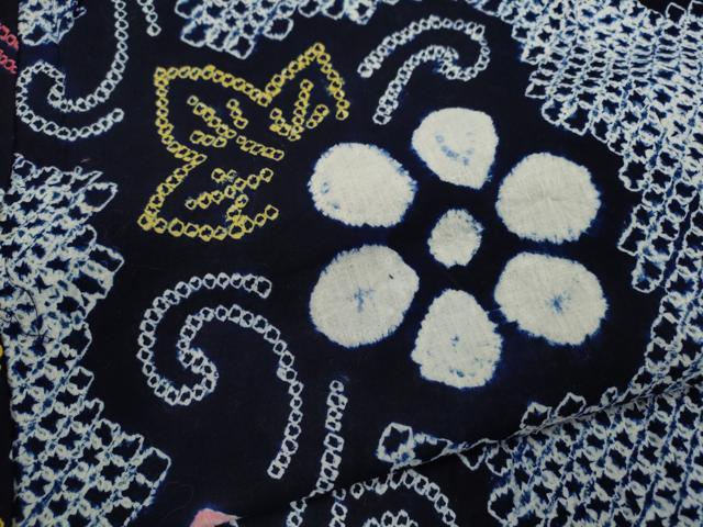 平和屋着物∴夏物　浴衣　有松鳴海絞り　花唐草文　綿　逸品　CABK6516ze