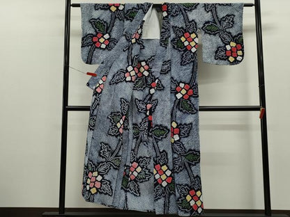 平和屋着物∴夏物　浴衣　有松鳴海絞り　枝花文　綿　逸品　CABK6519ze