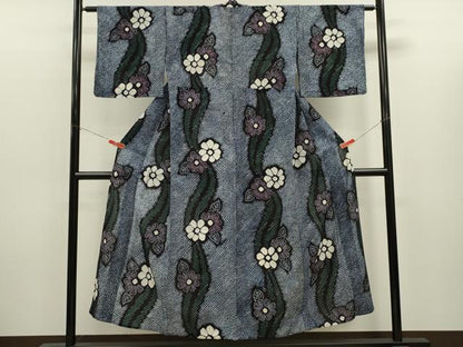 平和屋着物∴夏物　浴衣　有松鳴海絞り　草花文　綿　逸品　CABK6524ze