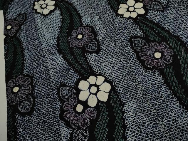 平和屋着物∴夏物　浴衣　有松鳴海絞り　草花文　綿　逸品　CABK6524ze