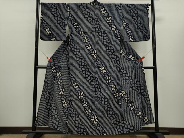 平和屋着物∴夏物　浴衣　有松鳴海絞り　舞花文　綿　逸品　CABK6527ze