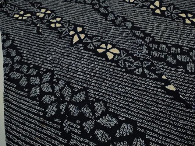 平和屋着物∴夏物　浴衣　有松鳴海絞り　舞花文　綿　逸品　CABK6527ze