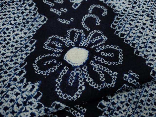 平和屋着物∴夏物　浴衣　有松鳴海絞り　花唐草文　綿　逸品　CABK6530ze
