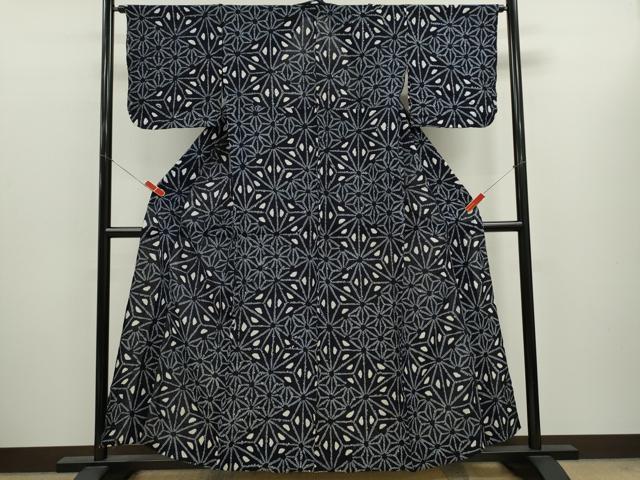 平和屋着物∴夏物　浴衣　有松鳴海絞り　麻の葉文様　綿　逸品　未使用　CABK6531ze