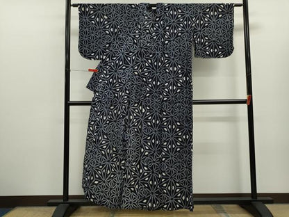 平和屋着物∴夏物　浴衣　有松鳴海絞り　麻の葉文様　綿　逸品　未使用　CABK6531ze