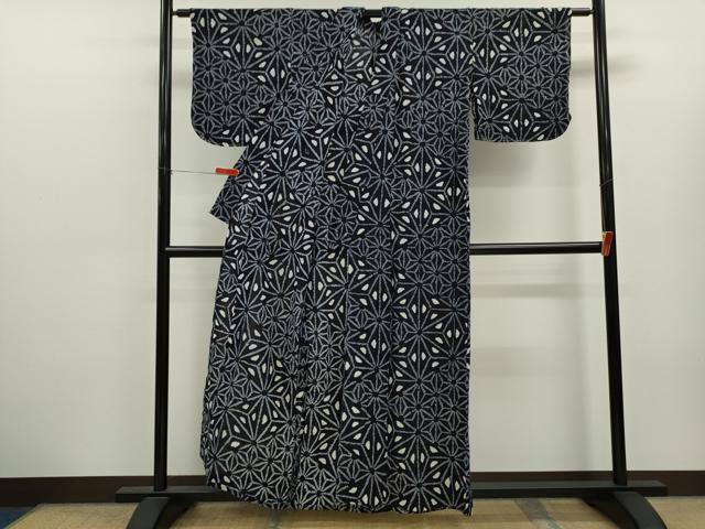 平和屋着物∴夏物　浴衣　有松鳴海絞り　麻の葉文様　綿　逸品　未使用　CABK6531ze