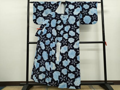平和屋着物∴夏物　浴衣　有松鳴海絞り　舞花文　綿　逸品　CABK6533ze