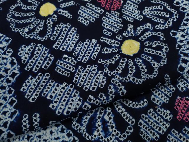 平和屋着物∴夏物　浴衣　有松鳴海絞り　草花文　綿　逸品　CABK6535ze
