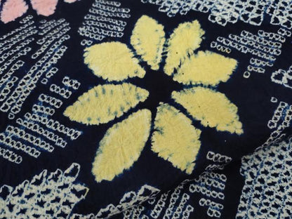 平和屋着物∴夏物　浴衣　有松鳴海絞り　草花文　綿　逸品　CABK6536ze